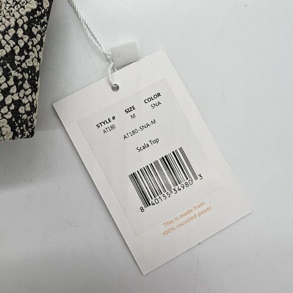 NEW Andie Swim The Scala Bikini Top Womens SZ Medium Snakeskin Print Charcoal - Picture 3 of 4